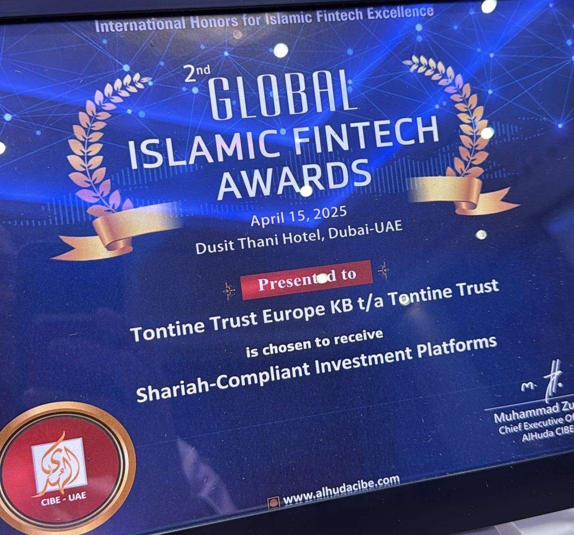 Global Islamic Fintech Awards cerificate